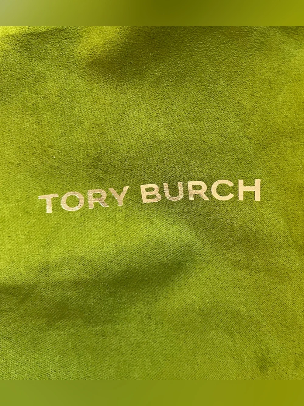 Tory Burch Signature Green Shoebox & Matching Dust Bag Set